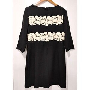 Maggy London Ivory Crochet Lace Black Dress Size 10